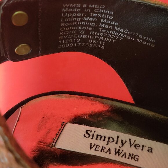 Simply Vera Strappy Leopard Print Stiletto Peep Toe Heel Shoes 8M - Picture 9 of 12